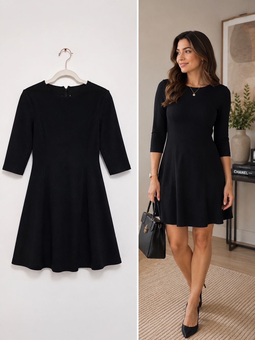 Zara Black Crewneck Dress